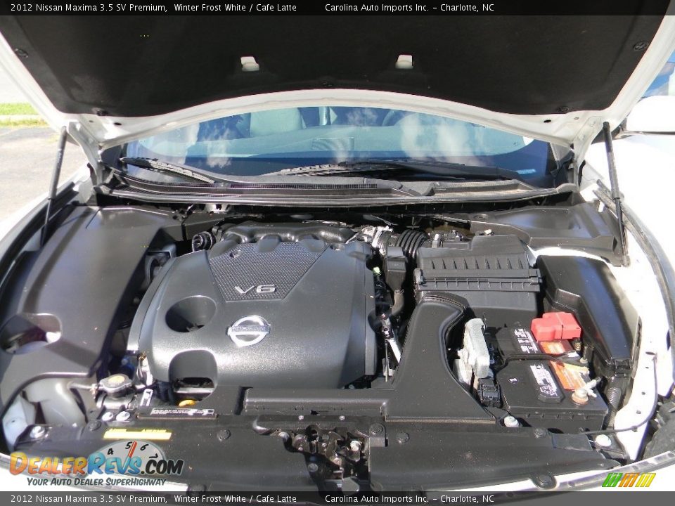 2012 Nissan Maxima 3.5 SV Premium Winter Frost White / Cafe Latte Photo #25