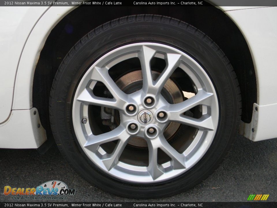 2012 Nissan Maxima 3.5 SV Premium Winter Frost White / Cafe Latte Photo #26