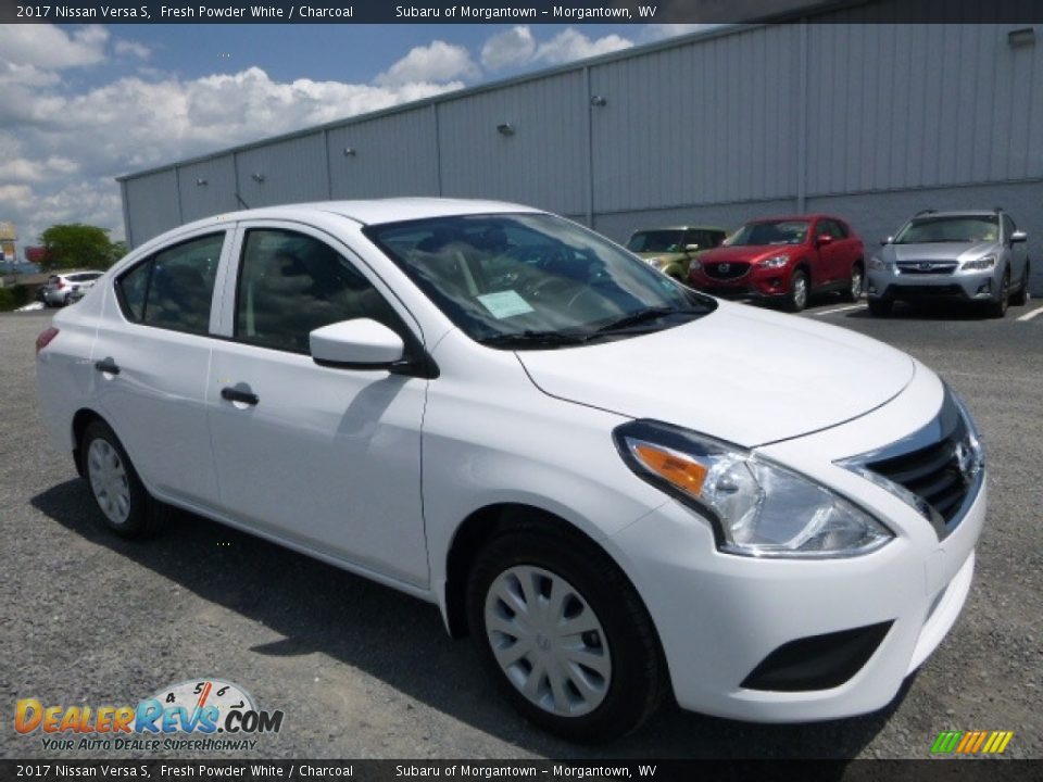 2017 Nissan Versa S Fresh Powder White / Charcoal Photo #1