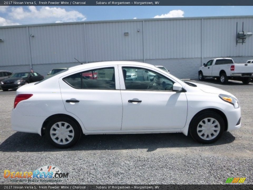 2017 Nissan Versa S Fresh Powder White / Charcoal Photo #3