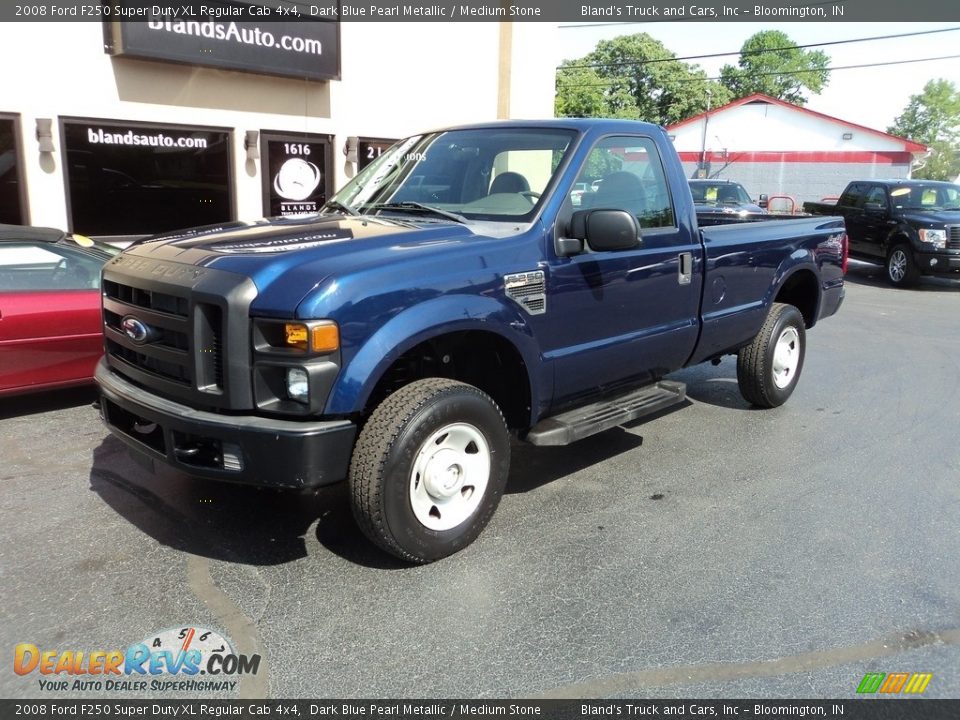 2008 Ford F250 Super Duty XL Regular Cab 4x4 Dark Blue Pearl Metallic / Medium Stone Photo #2