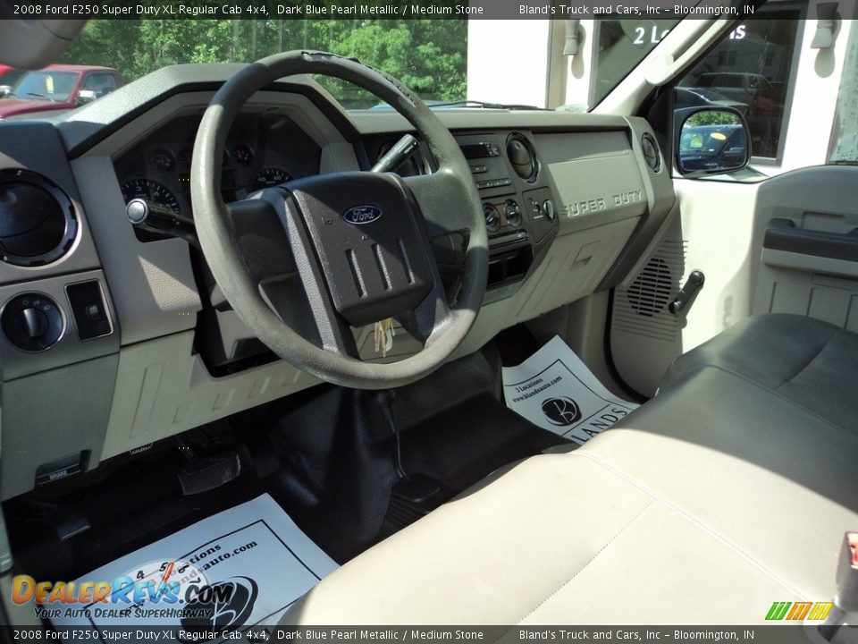 2008 Ford F250 Super Duty XL Regular Cab 4x4 Dark Blue Pearl Metallic / Medium Stone Photo #7