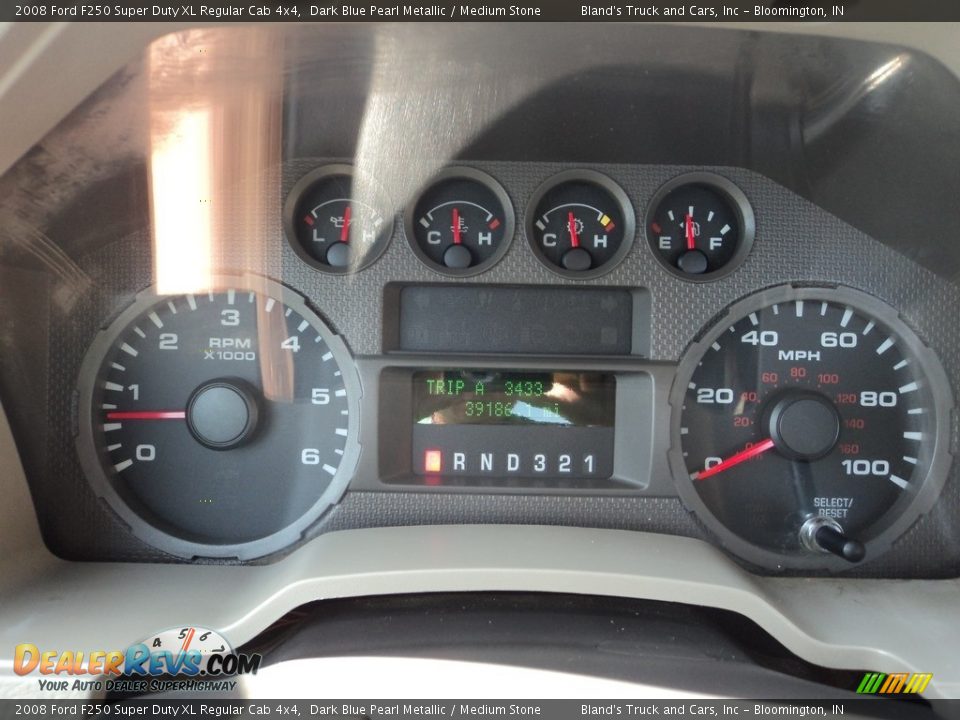 2008 Ford F250 Super Duty XL Regular Cab 4x4 Dark Blue Pearl Metallic / Medium Stone Photo #9