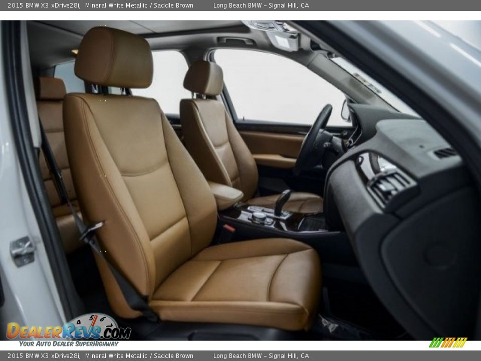 2015 BMW X3 xDrive28i Mineral White Metallic / Saddle Brown Photo #6