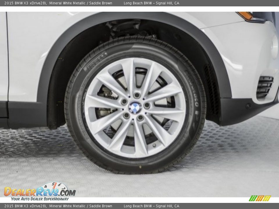 2015 BMW X3 xDrive28i Mineral White Metallic / Saddle Brown Photo #8