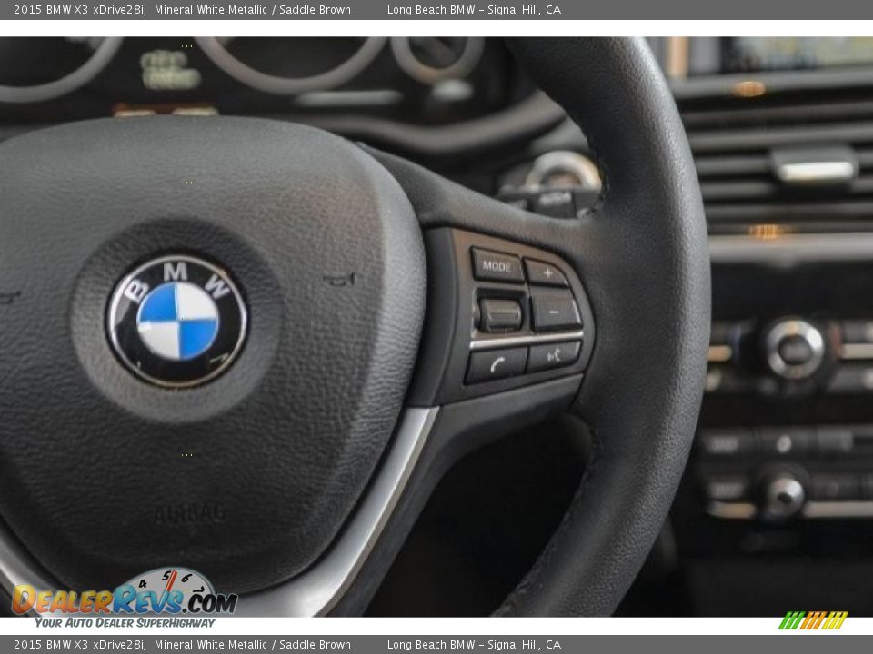 2015 BMW X3 xDrive28i Mineral White Metallic / Saddle Brown Photo #14