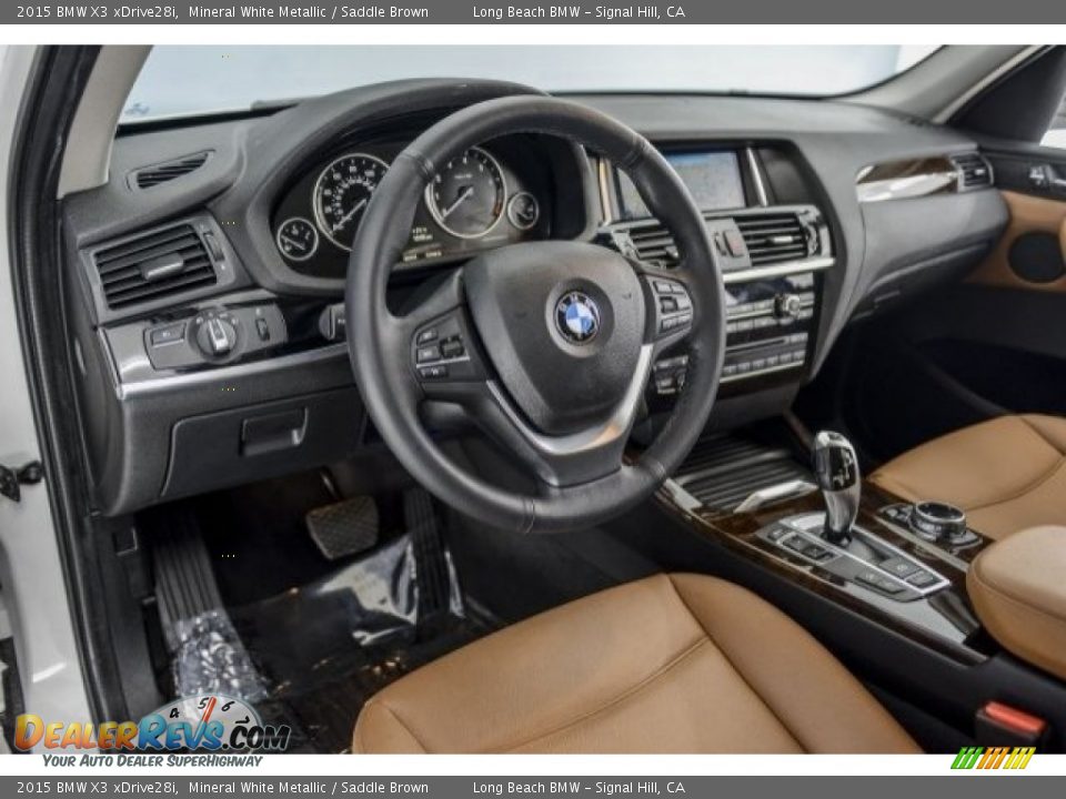 2015 BMW X3 xDrive28i Mineral White Metallic / Saddle Brown Photo #15