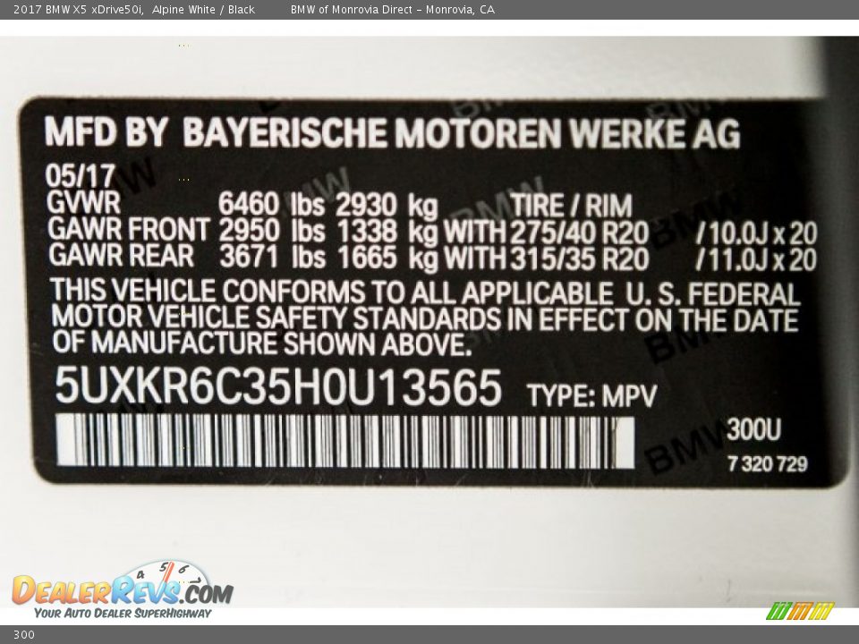 BMW Color Code 300 Alpine White