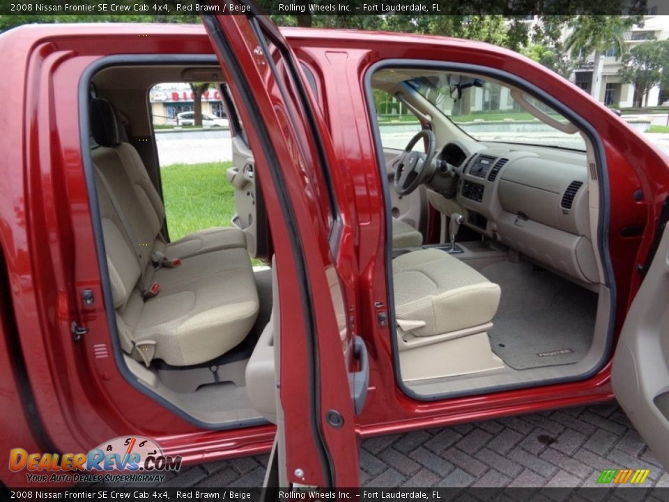 2008 Nissan Frontier SE Crew Cab 4x4 Red Brawn / Beige Photo #25