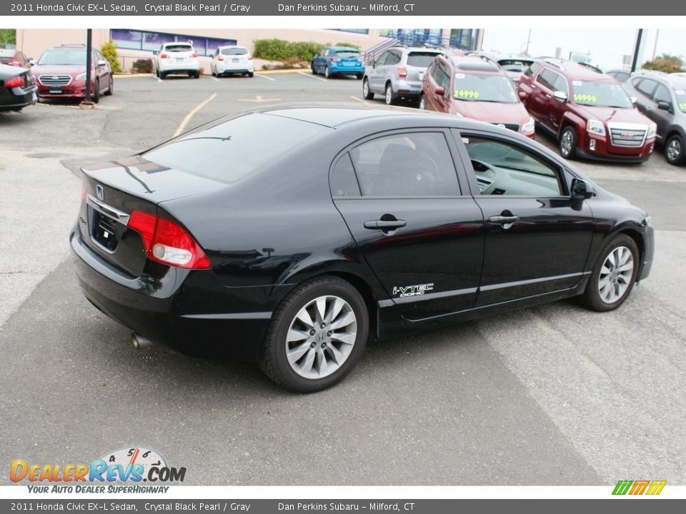 2011 Honda Civic EX-L Sedan Crystal Black Pearl / Gray Photo #6