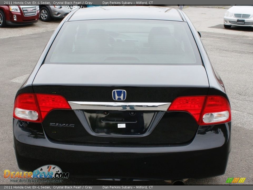 2011 Honda Civic EX-L Sedan Crystal Black Pearl / Gray Photo #7