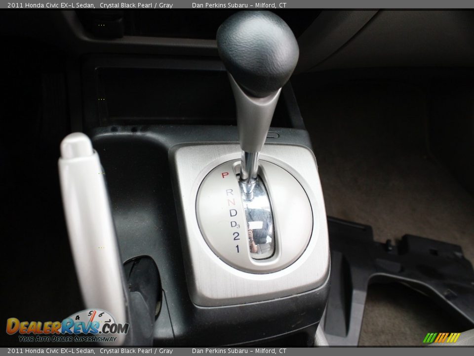 2011 Honda Civic EX-L Sedan Crystal Black Pearl / Gray Photo #12