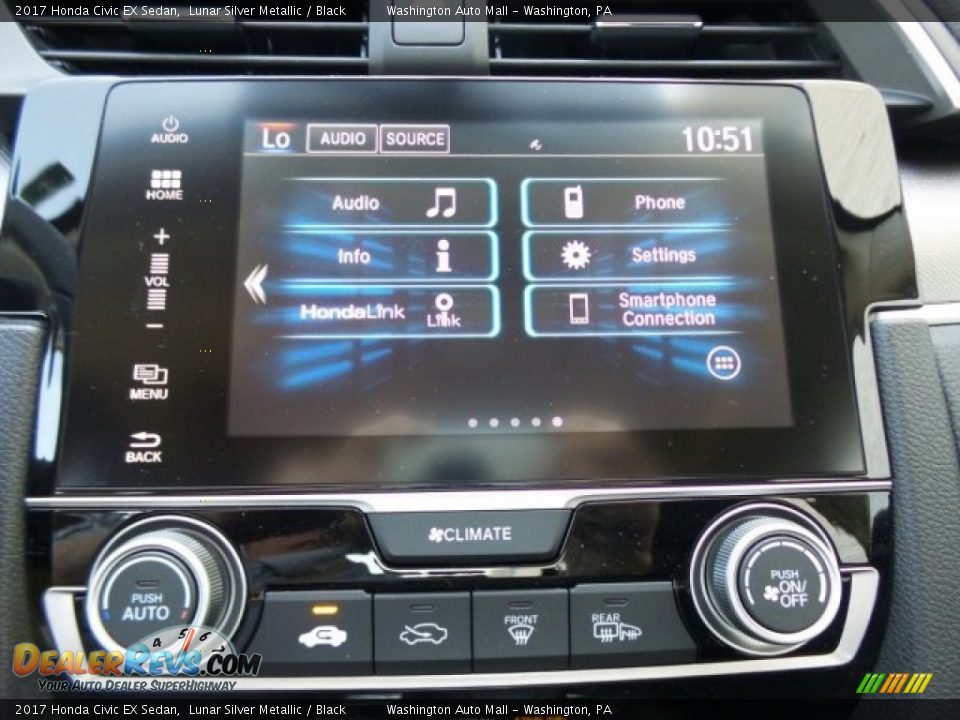 2017 Honda Civic EX Sedan Lunar Silver Metallic / Black Photo #22