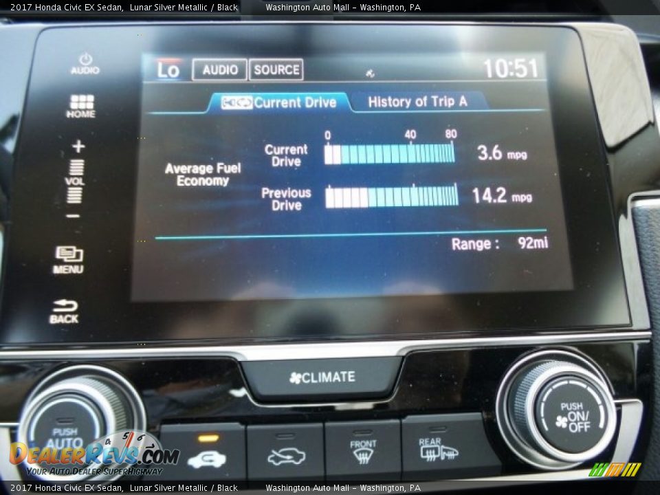 2017 Honda Civic EX Sedan Lunar Silver Metallic / Black Photo #23