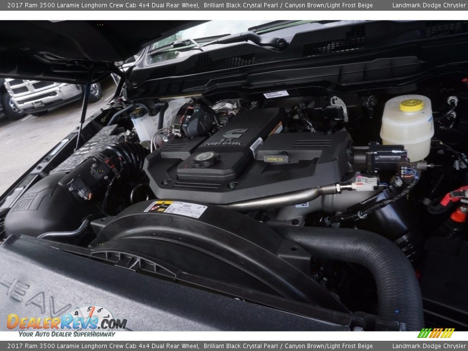 2017 Ram 3500 Laramie Longhorn Crew Cab 4x4 Dual Rear Wheel Brilliant Black Crystal Pearl / Canyon Brown/Light Frost Beige Photo #8