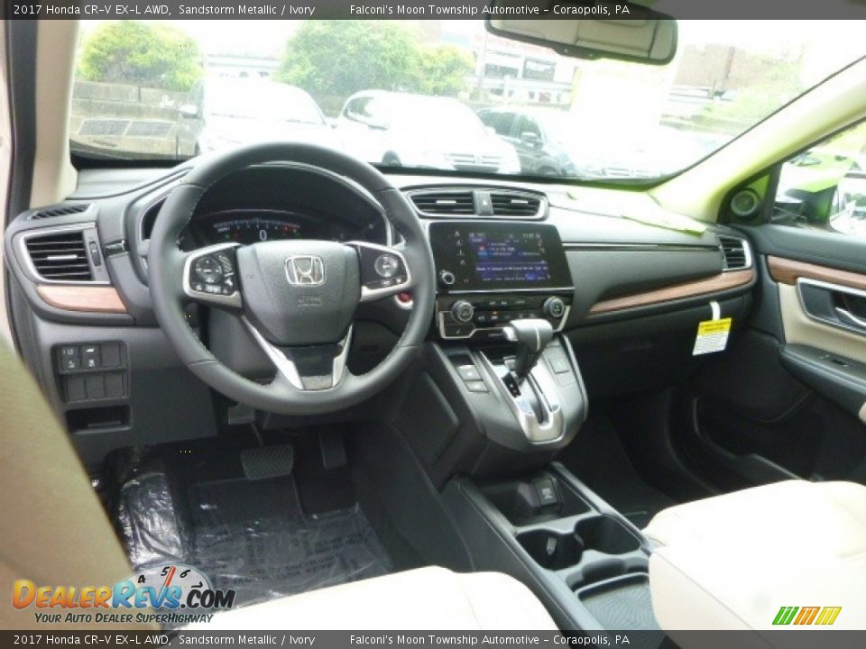 2017 Honda CR-V EX-L AWD Sandstorm Metallic / Ivory Photo #10
