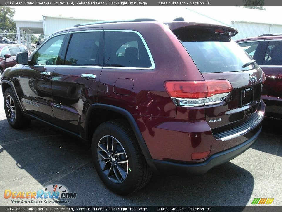 2017 Jeep Grand Cherokee Limited 4x4 Velvet Red Pearl / Black/Light Frost Beige Photo #3