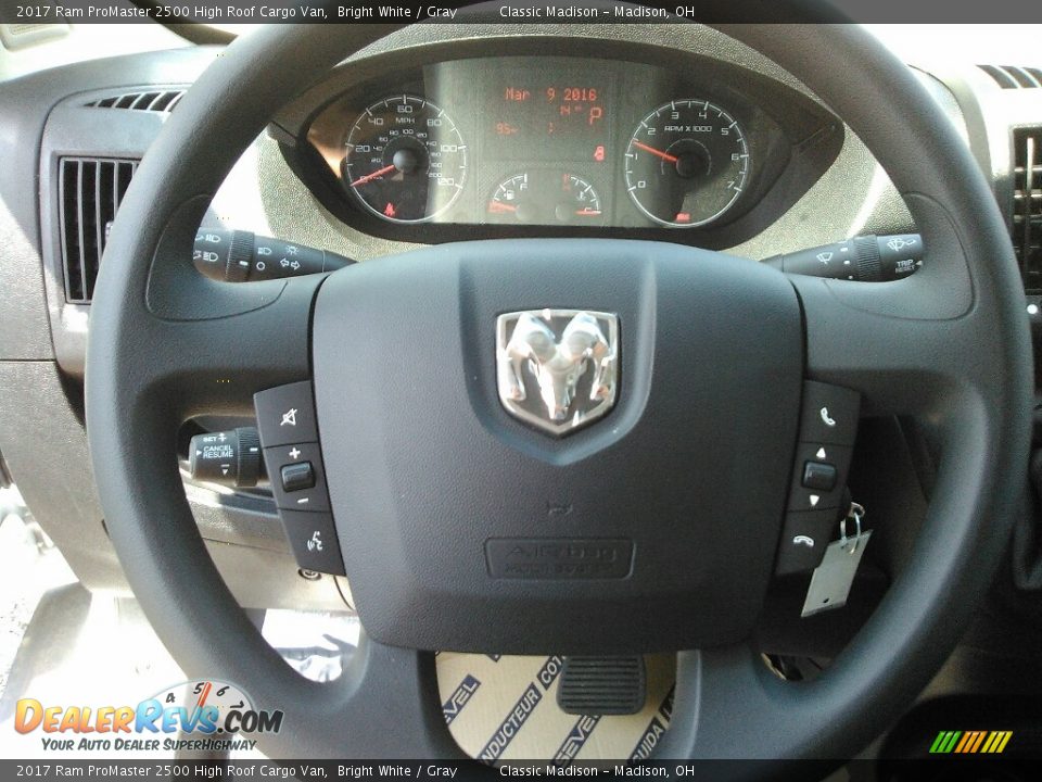 2017 Ram ProMaster 2500 High Roof Cargo Van Bright White / Gray Photo #7