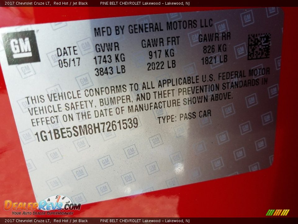 2017 Chevrolet Cruze LT Red Hot / Jet Black Photo #9
