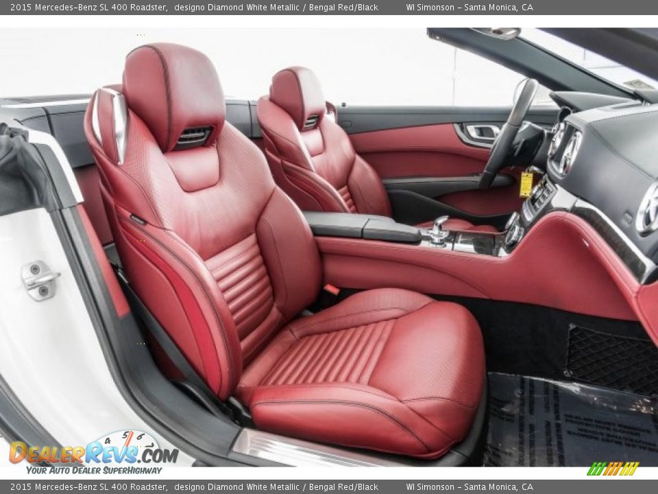 2015 Mercedes-Benz SL 400 Roadster designo Diamond White Metallic / Bengal Red/Black Photo #6