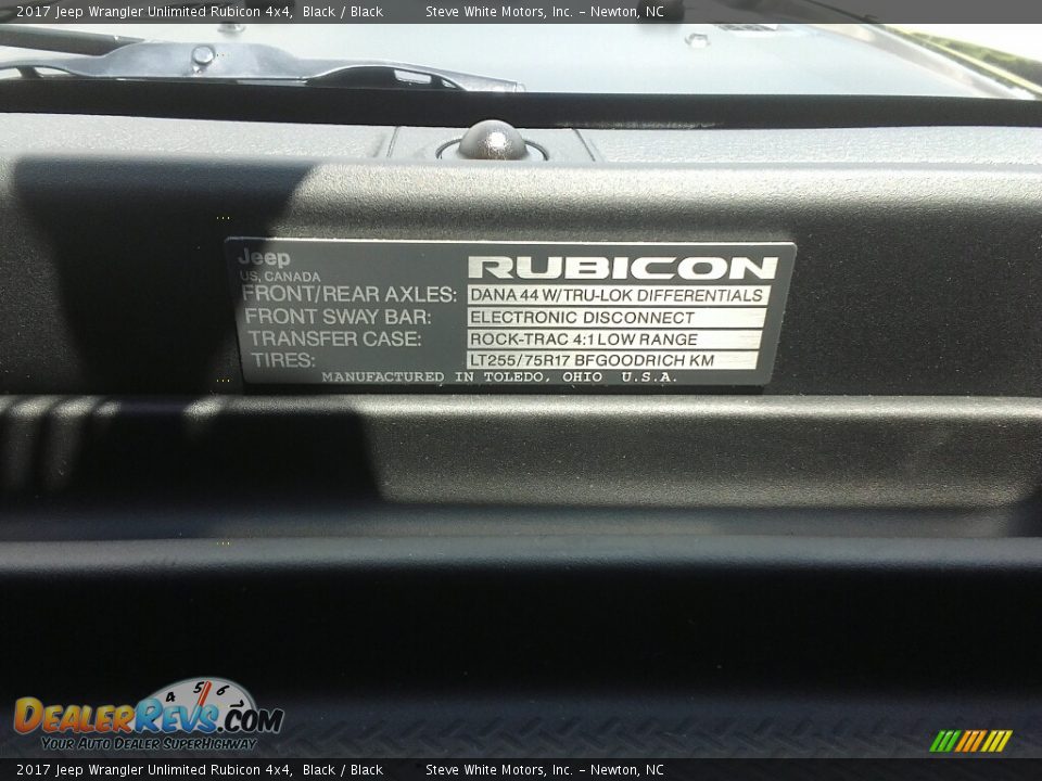 2017 Jeep Wrangler Unlimited Rubicon 4x4 Black / Black Photo #27