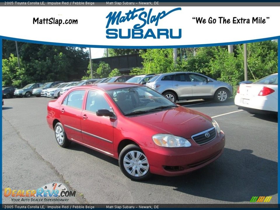 2005 Toyota Corolla LE Impulse Red / Pebble Beige Photo #1