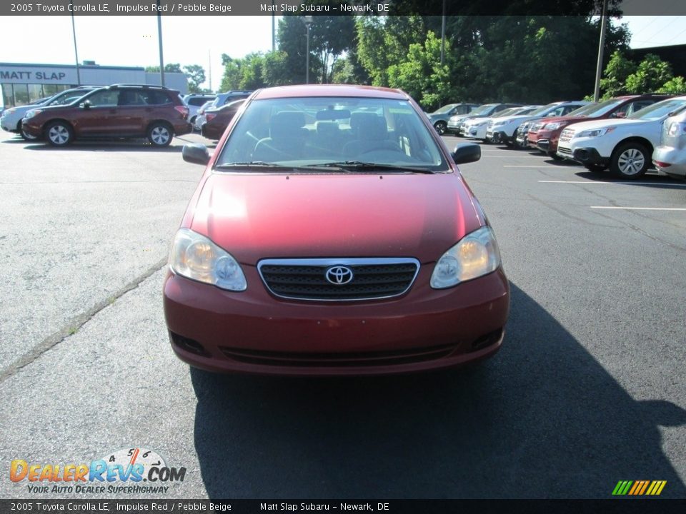 2005 Toyota Corolla LE Impulse Red / Pebble Beige Photo #3
