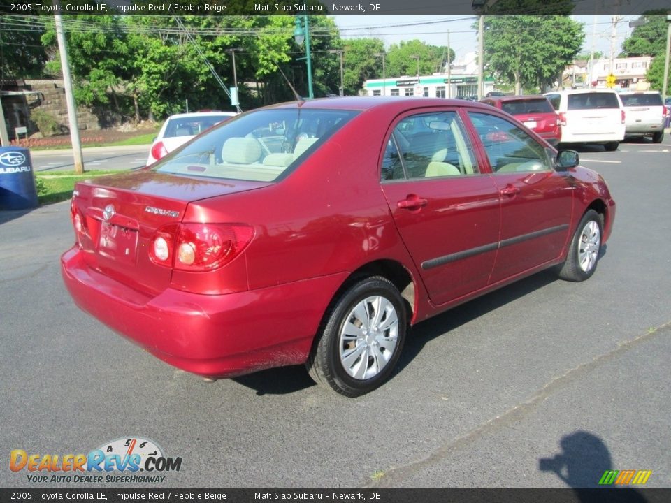 2005 Toyota Corolla LE Impulse Red / Pebble Beige Photo #6