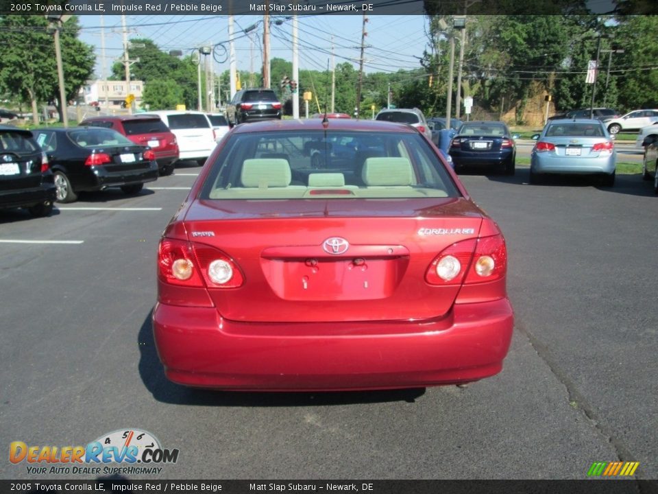 2005 Toyota Corolla LE Impulse Red / Pebble Beige Photo #7