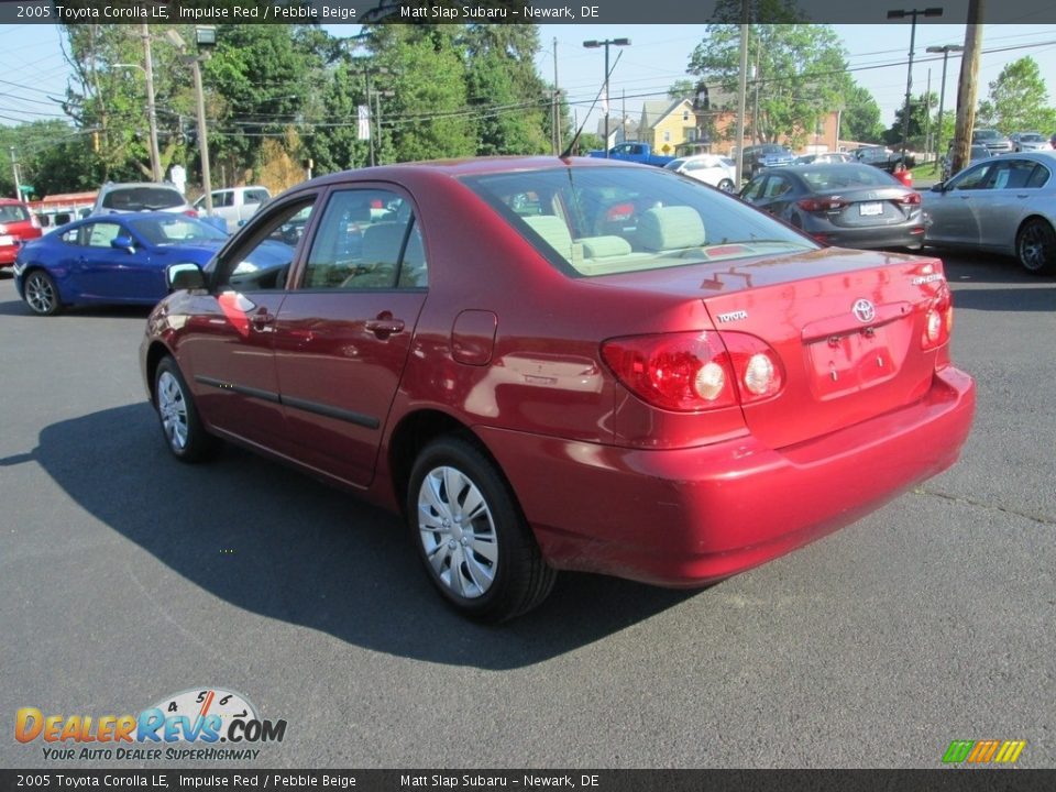 2005 Toyota Corolla LE Impulse Red / Pebble Beige Photo #8