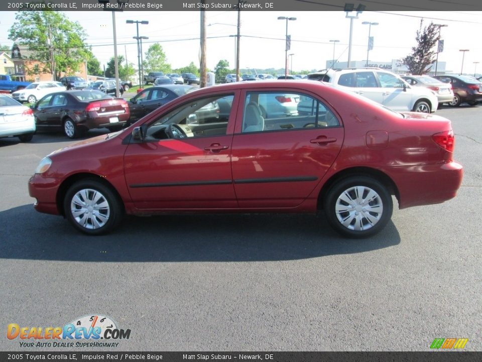 2005 Toyota Corolla LE Impulse Red / Pebble Beige Photo #9