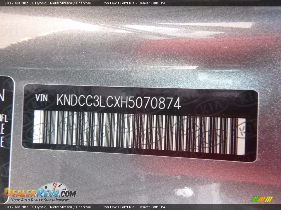 2017 Kia Niro EX Hybrid Metal Stream / Charcoal Photo #15