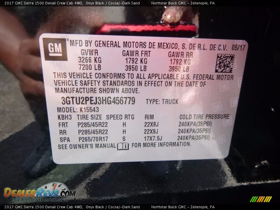 2017 GMC Sierra 1500 Denali Crew Cab 4WD Onyx Black / Cocoa/­Dark Sand Photo #15