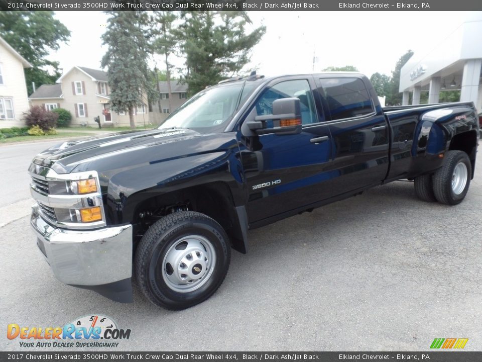 2017 Chevrolet Silverado 3500HD Work Truck Crew Cab Dual Rear Wheel 4x4 Black / Dark Ash/Jet Black Photo #4