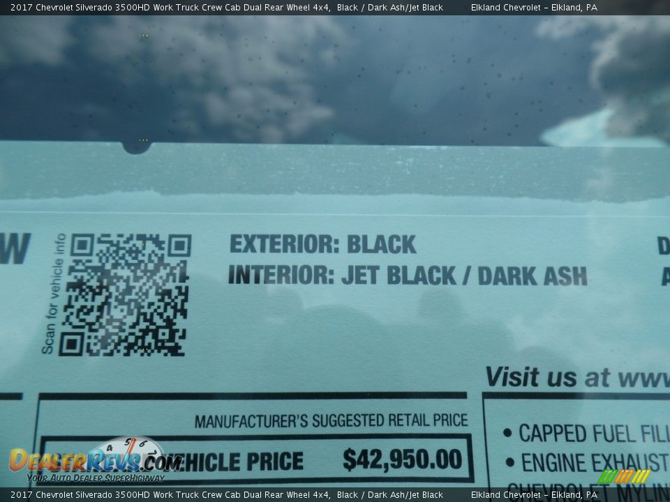 2017 Chevrolet Silverado 3500HD Work Truck Crew Cab Dual Rear Wheel 4x4 Black / Dark Ash/Jet Black Photo #36