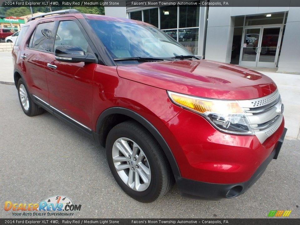 2014 Ford Explorer XLT 4WD Ruby Red / Medium Light Stone Photo #9