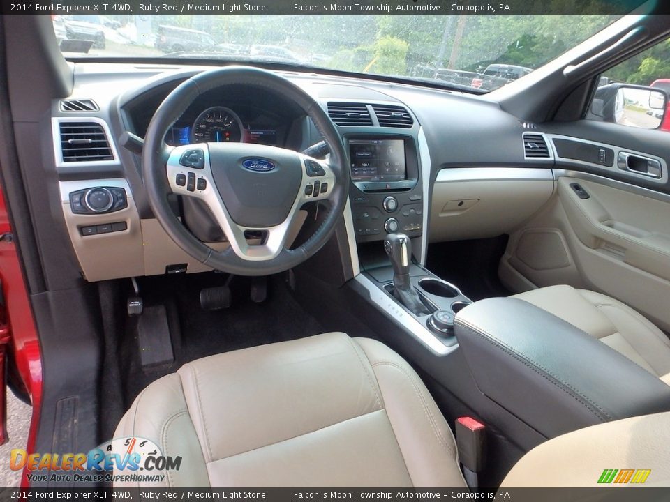 2014 Ford Explorer XLT 4WD Ruby Red / Medium Light Stone Photo #17