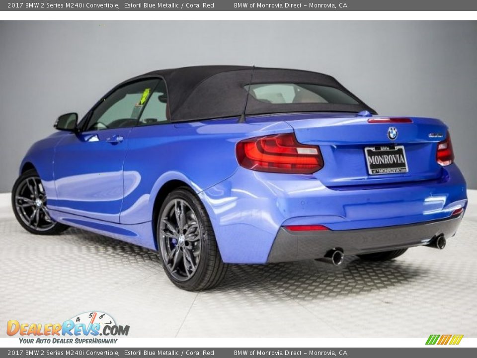 2017 BMW 2 Series M240i Convertible Estoril Blue Metallic / Coral Red Photo #3