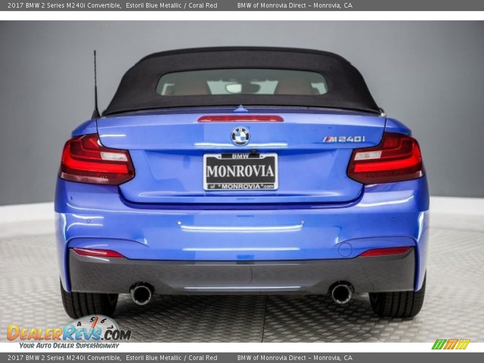2017 BMW 2 Series M240i Convertible Estoril Blue Metallic / Coral Red Photo #4