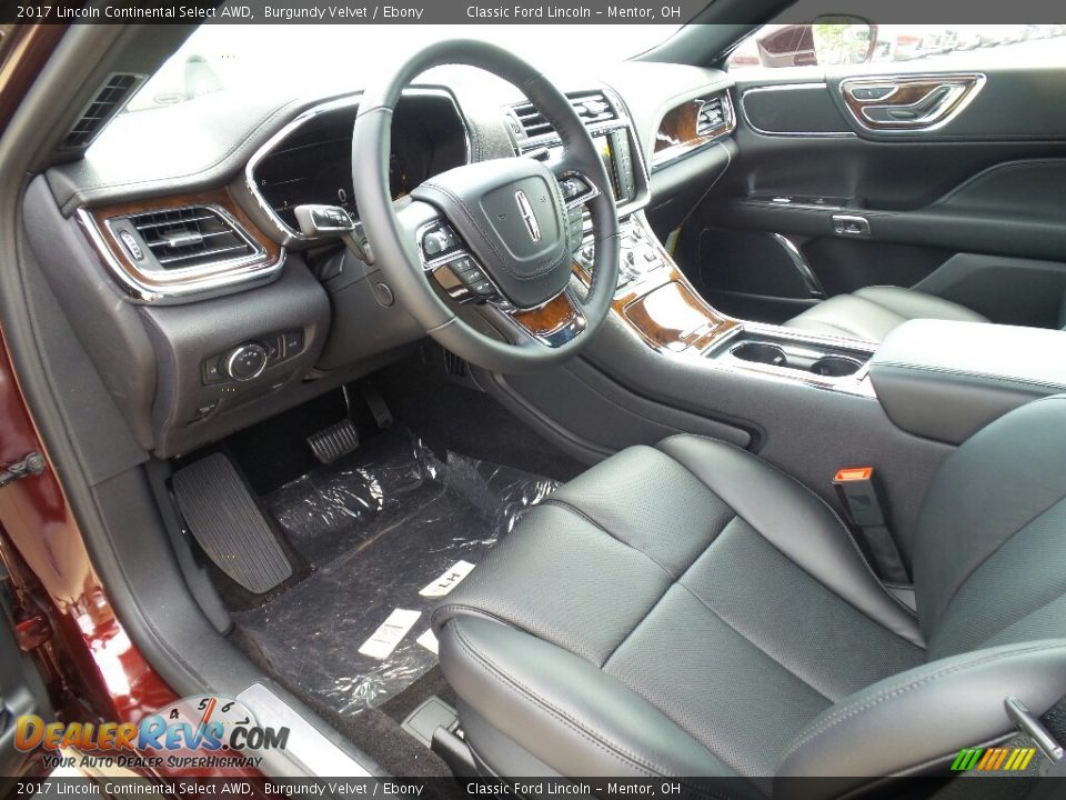 Ebony Interior - 2017 Lincoln Continental Select AWD Photo #7