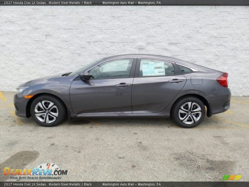 2017 Honda Civic LX Sedan Modern Steel Metallic / Black Photo #6