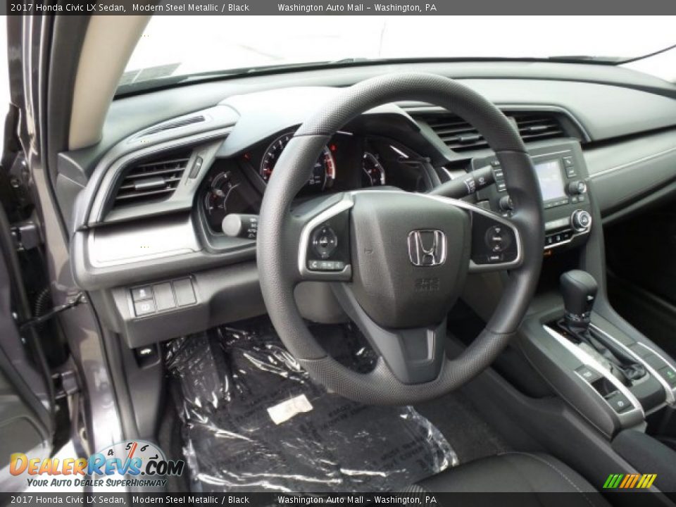 2017 Honda Civic LX Sedan Modern Steel Metallic / Black Photo #9