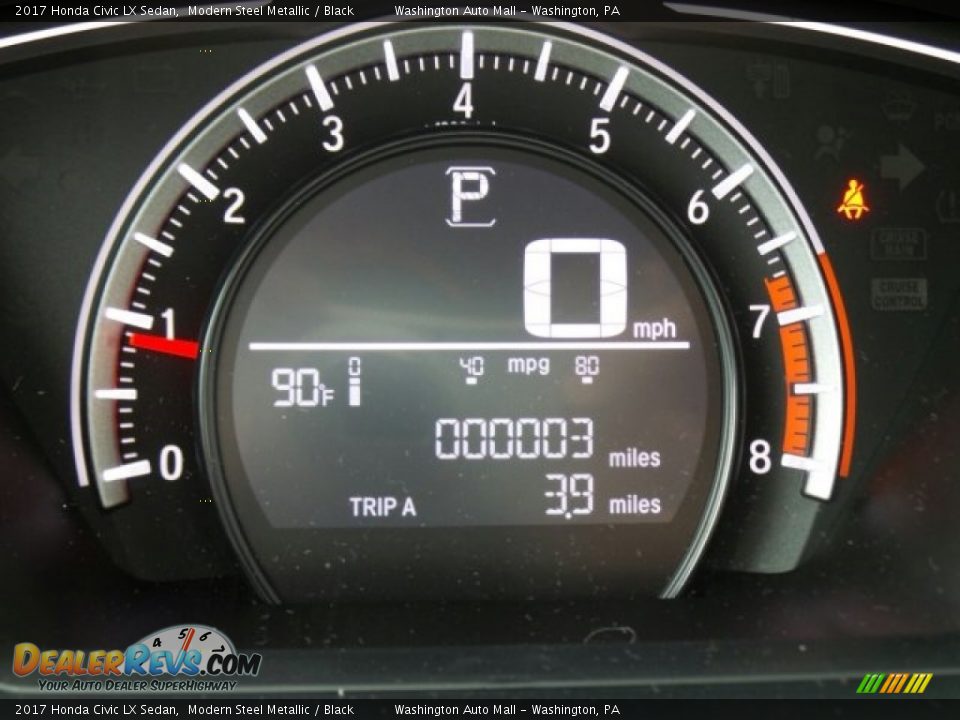 2017 Honda Civic LX Sedan Modern Steel Metallic / Black Photo #16