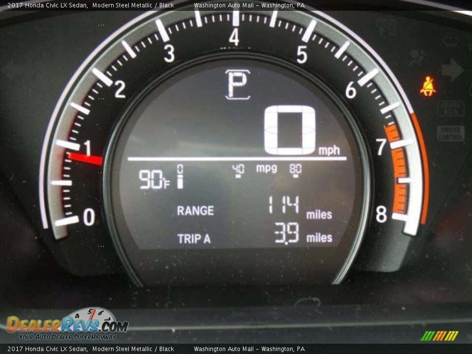 2017 Honda Civic LX Sedan Modern Steel Metallic / Black Photo #17