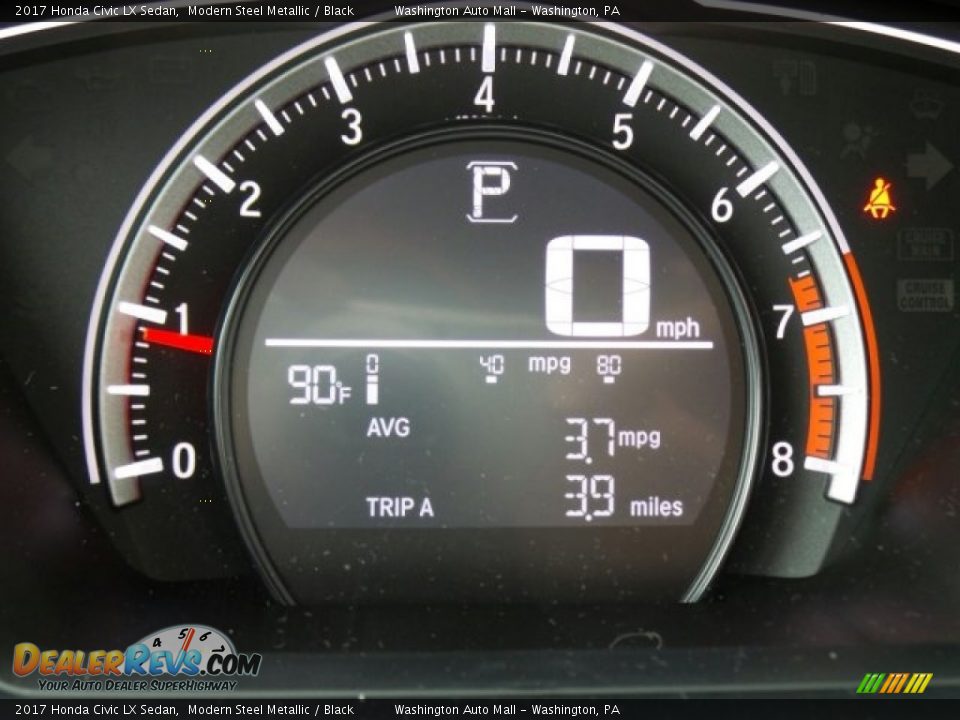 2017 Honda Civic LX Sedan Modern Steel Metallic / Black Photo #18