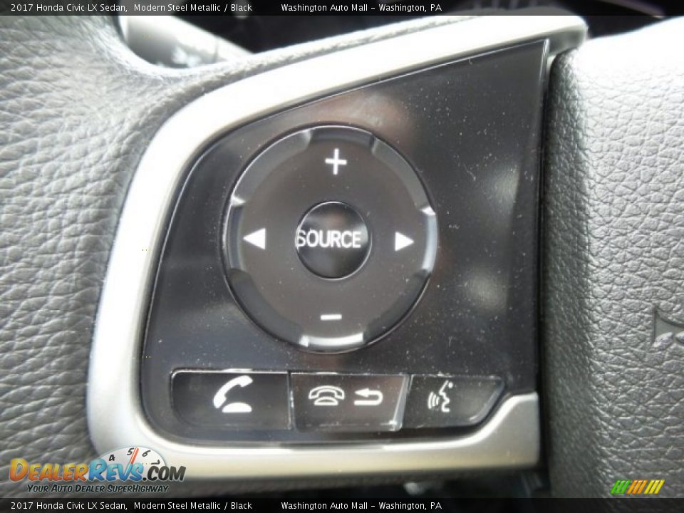 2017 Honda Civic LX Sedan Modern Steel Metallic / Black Photo #19