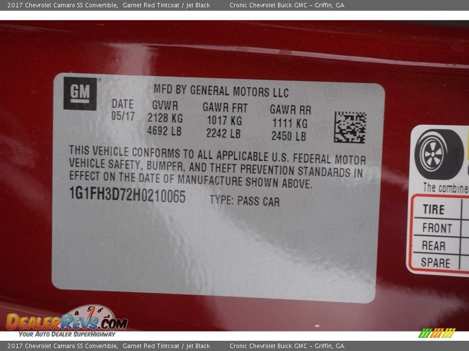 2017 Chevrolet Camaro SS Convertible Garnet Red Tintcoat / Jet Black Photo #17