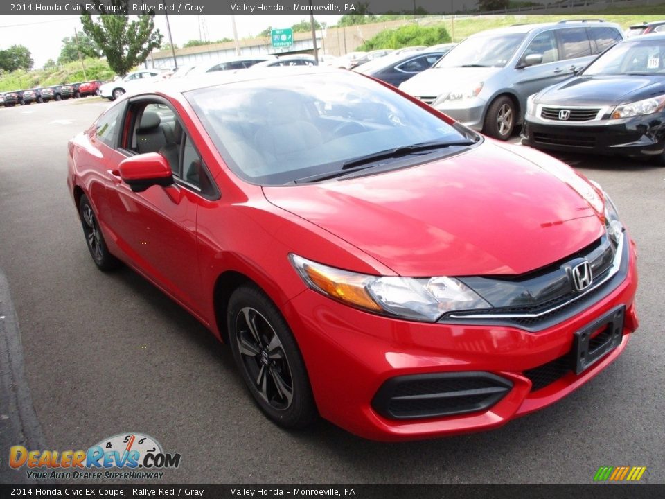 2014 Honda Civic EX Coupe Rallye Red / Gray Photo #7