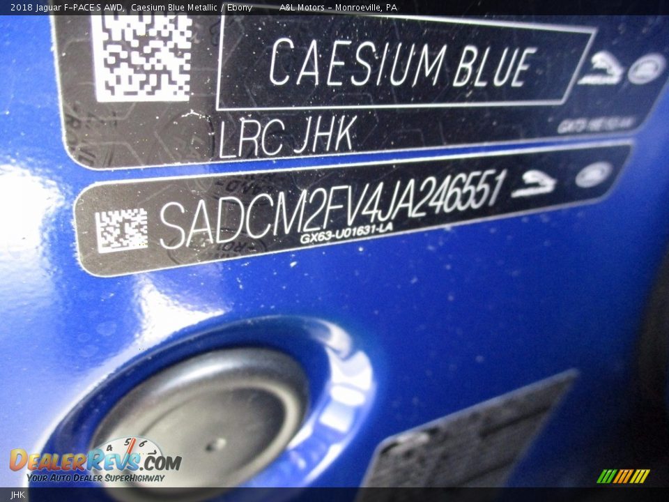 Jaguar Color Code JHK Caesium Blue Metallic