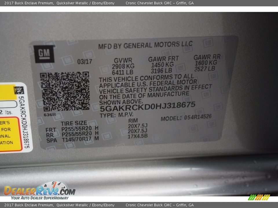 2017 Buick Enclave Premium Quicksilver Metallic / Ebony/Ebony Photo #16